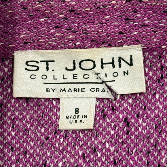 St. John Collection by Marie Gray Santana Jacket 8 Purple Tweed Blazer Vintage - Picture 6 of 15